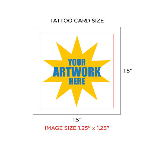 Custom Temporary Tattoos 1.5" X 1.5" School Tattoos