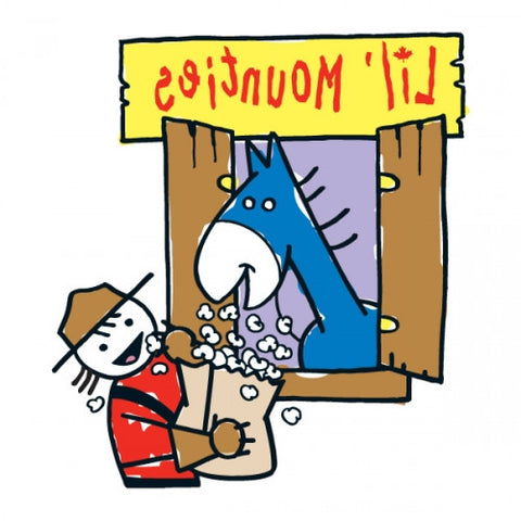 Lil Mountie Feeding Her Horse temporary tattoo