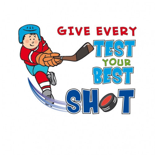"Give Every Test Your Best Shot" temporary tattoo (Boy)